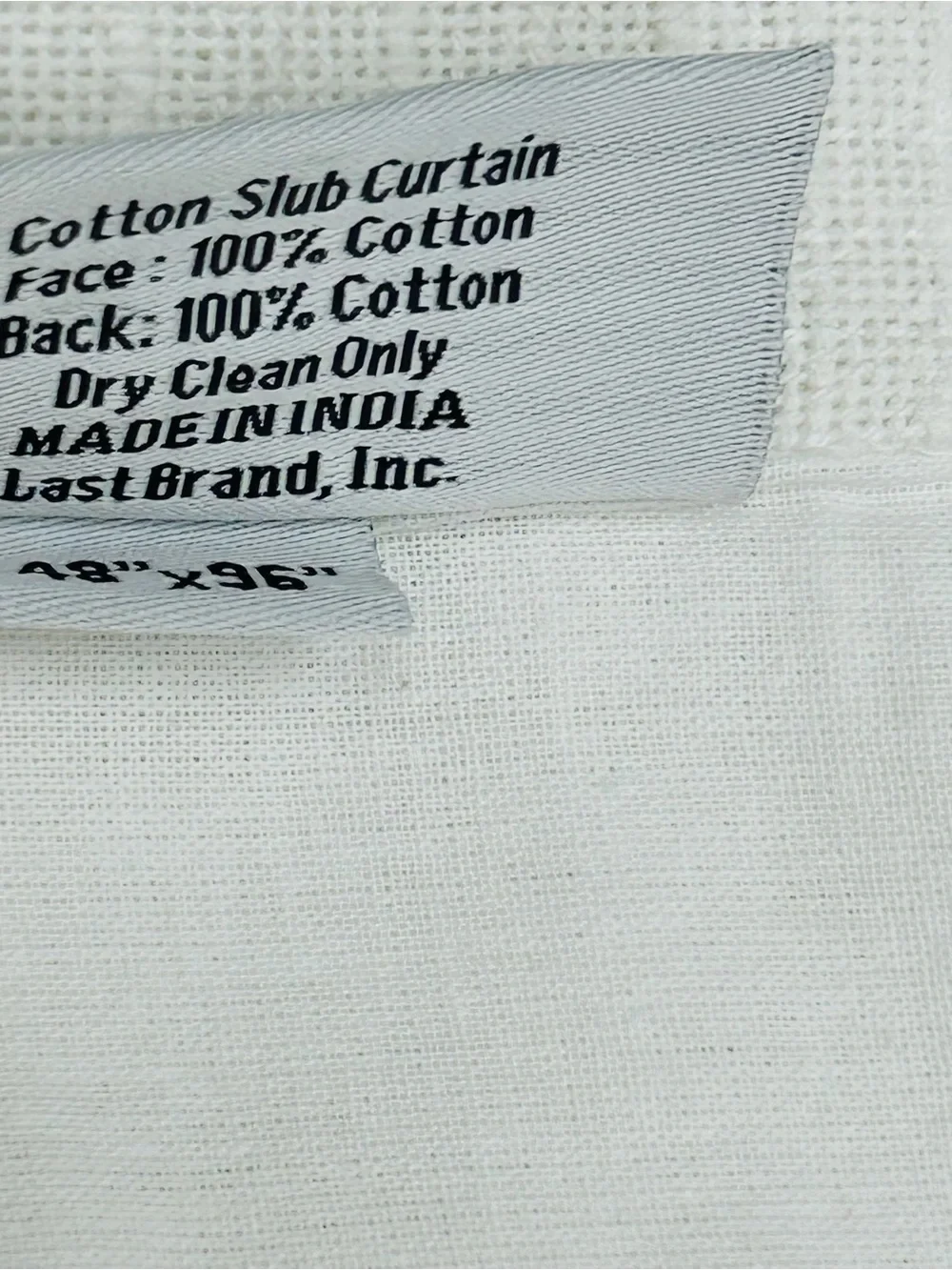 NWT QUINCE Set Of 2 48x96 Cotton Slub Room Darkening Curtains White 9721